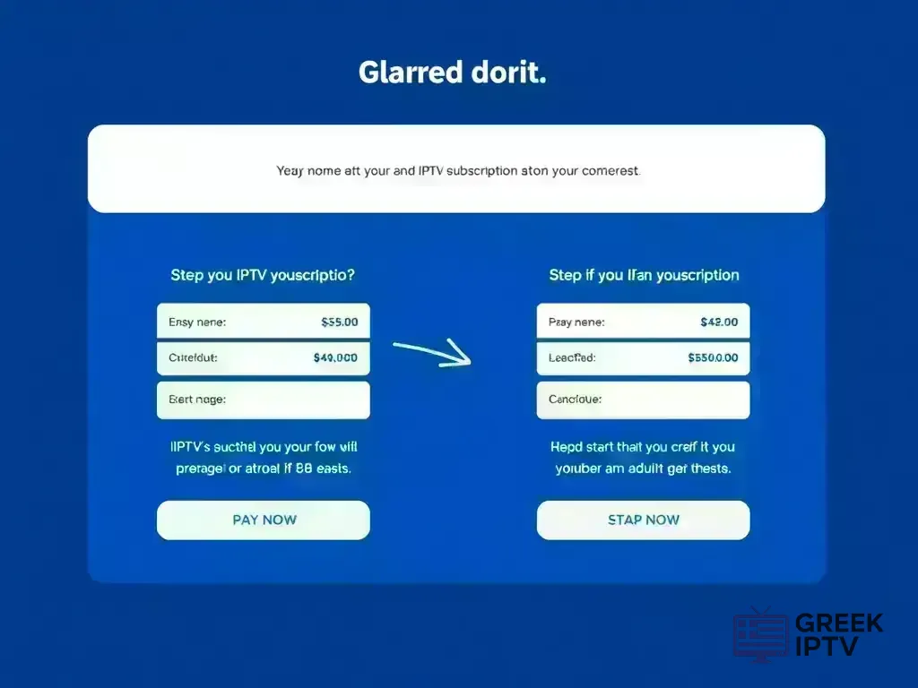 Step-by-step checkout process for Greek IPTV payment