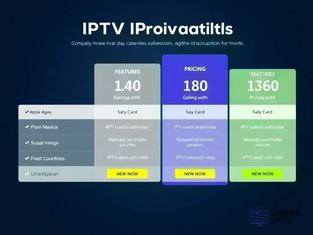 Visual comparison of Greek IPTV pricing tiers