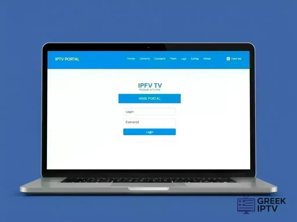 Greek IPTV web portal login interface